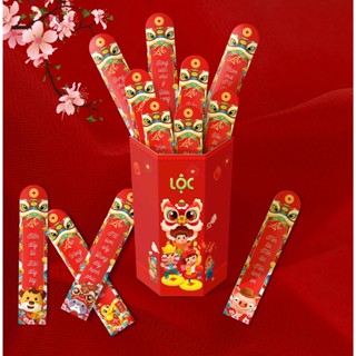 Bộ 12 Lì xì gieo quẻ lục giác phản quang mẫu mới 2026