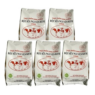 Combo 5 túi sữa bột nguyên kem hỗ trợ tăng cân Hai Con Bò Đỏ (túi 500g)