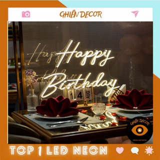  Đèn Trang Trí Led Neon Happy Birthday - Để bàn Trang trí sinh nhật | Ghiền Decor làm theo yêu cầu 