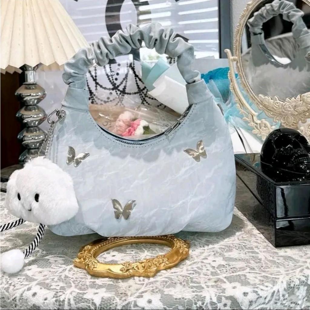 (Tặng Charm) Túi Xách Nữ Quai Rúm Đính Phụ Kiện Xinh Sắn Cầm Tay Đeo Chéo CUN444 | BigBuy360 - bigbuy360.vn