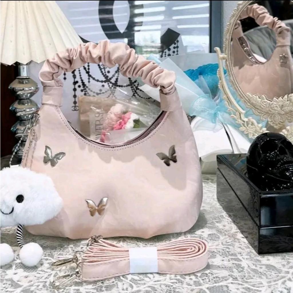 (Tặng Charm) Túi Xách Nữ Quai Rúm Đính Phụ Kiện Xinh Sắn Cầm Tay Đeo Chéo CUN444 | BigBuy360 - bigbuy360.vn