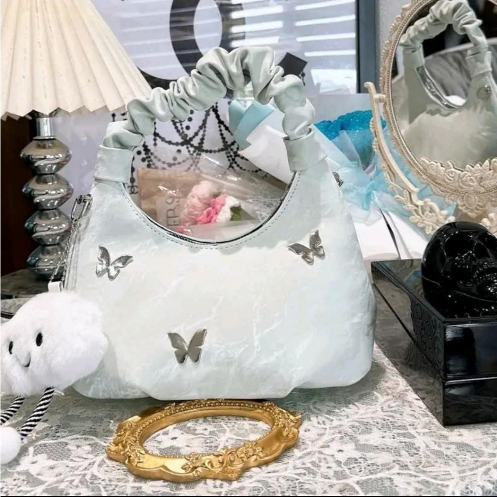 (Tặng Charm) Túi Xách Nữ Quai Rúm Đính Phụ Kiện Xinh Sắn Cầm Tay Đeo Chéo CUN444 | BigBuy360 - bigbuy360.vn