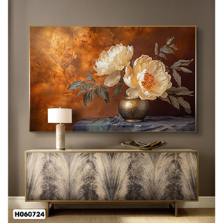 Tranh Canvas Hoa Nghệ Thuật, Trang Trí Phòng Khách, Phòng Ngủ - Tranh Bình Hoa Decor - KT từ 80*120