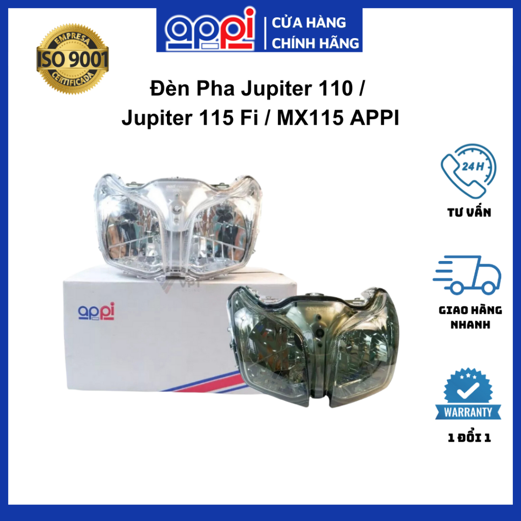 Choá đèn Jupiter | Pha đèn Jupiter 115 Fi khói [1PB] chính hãng APPi