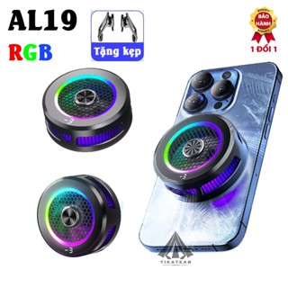 Sò lạnh AL19, quạt tản nhiệt điện thoại công suất cao cho điện thoại, LED RGB , hiển thị nhiệt độ hỗ trợ chơi game