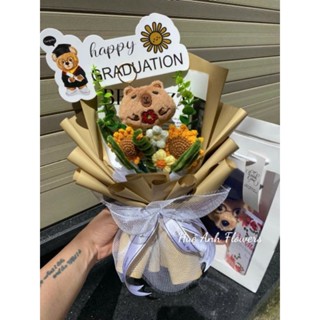 BÓ HOA LEN MIX HƯỚNG DƯƠNG,Capybara tặng banner GRADUATION   GIẤY NÂU MIX BÁO   TÚI GIẤY,THIỆP,ĐÈN TRONG PHÂN LOẠI  
