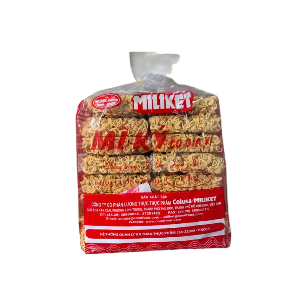 Thùng 10 bịch mì ký có gia vị Miliket 1kg