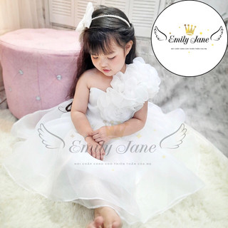 váy đầm công chúa Misa, Váy hoa lớn cho bé gái, váy hoa chéo vai, váy voan dự tiệc cho bé, váy quà tặng sinh nhật