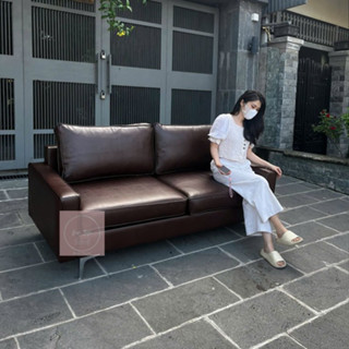 Băng Ghế Sofa Lưng Nệm Rời Tháo Giặt Dễ Dàng Kích Thước Dài 2m Màu Nâu Socola Sang Trọng Trang Trí Phòng Khách Hiện Đại
