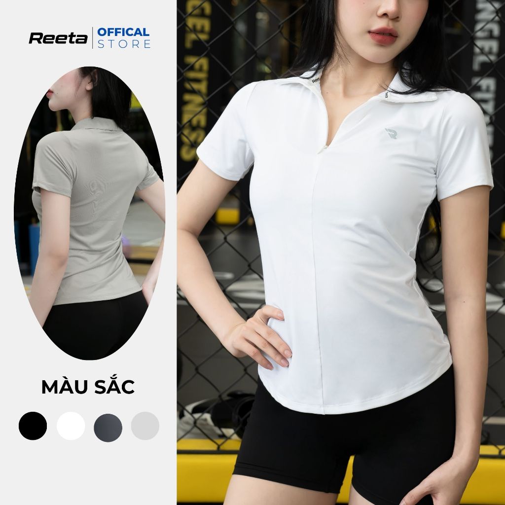 Áo polo thể thao nữ Reeta cổ áo khoá kéo,chất liệu thun co giãn,mềm mịn tập tennis, cầu lông, pickleball,chạy bộ. A038 | BigBuy360 - bigbuy360.vn