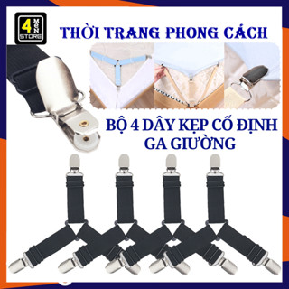 Bộ 4 Kẹp Giữ Cố Định Ga Giường - Dây Kẹp Drap Chống Xê Dịch Có Khóa Điều Chỉnh Co Giãn Tốt