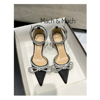 Giày Cao Gót Nữ Phối Nơ Đính Đá Bling Sang Chảnh Hàng Cao Cấp 6cm 8cm 10cm Fullbox