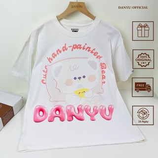 Áo Thun DANYU Nam Nữ In Hình Gấu Dễ Thương Áo Thun Unisex Chất Liệu Cotton Cao Cấp Form Rộng
