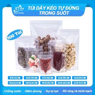  Túi zip đáy đứng 2 mặt trong Túi Zip Đựng Thực Phẩm Nhiều Size 