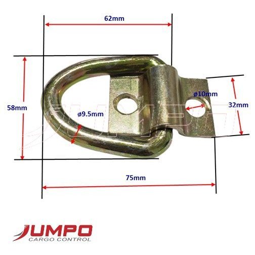 Móc lắp thùng xe chằng hàng (bộ 4 cái) 2 lỗ 9.5mm