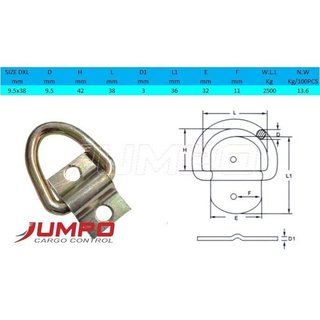 Móc lắp thùng xe chằng hàng (bộ 4 cái) 2 lỗ 9.5mm