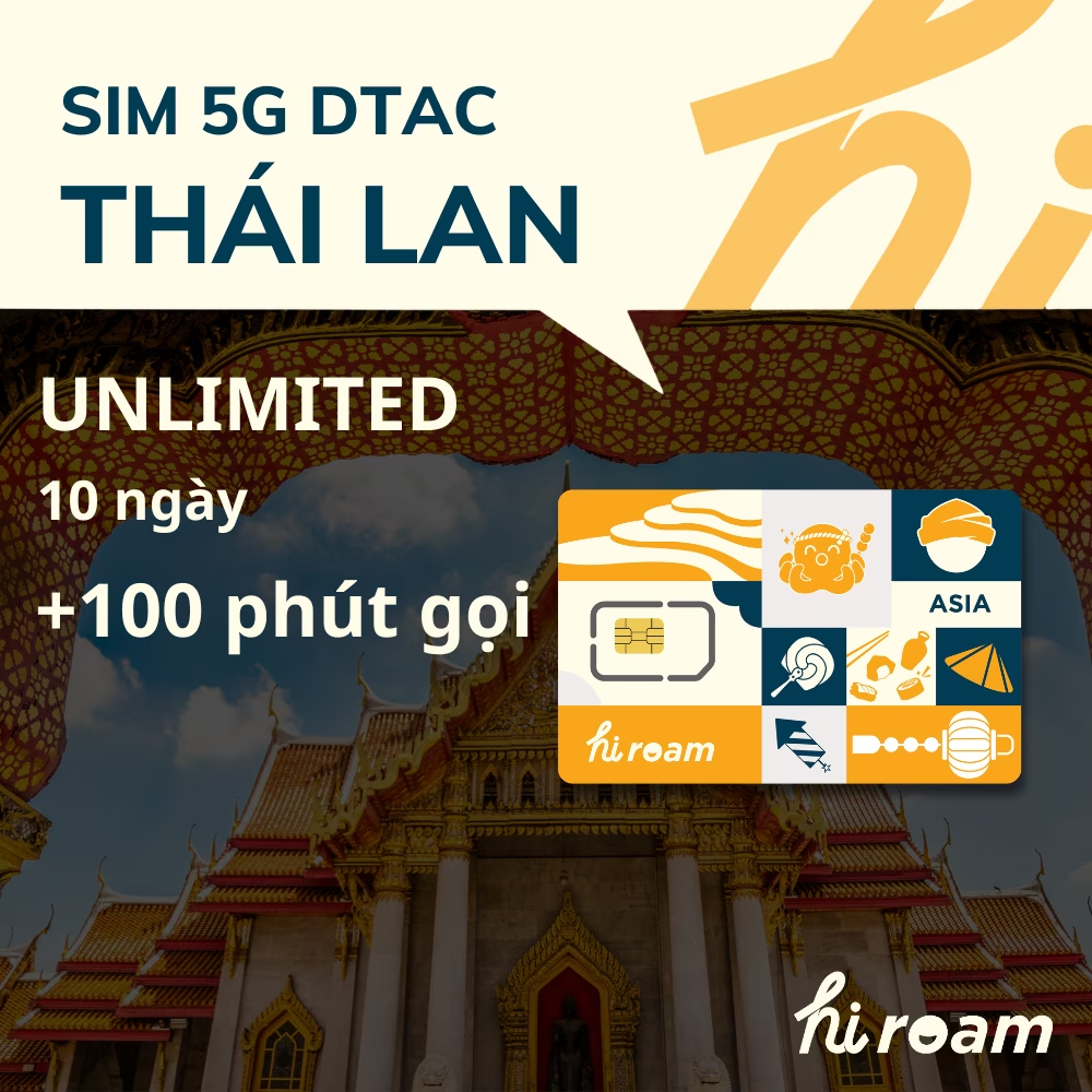 [HIROAM] Sim du lịch Thái Lan không giới hạn