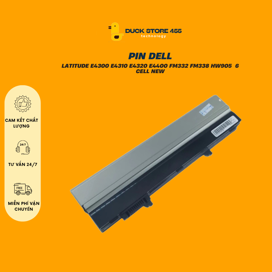 Pin Laptop Dell Latitude E4300 E4310 E4320 E4400 FM332 FM338 HW905  6 Cell New