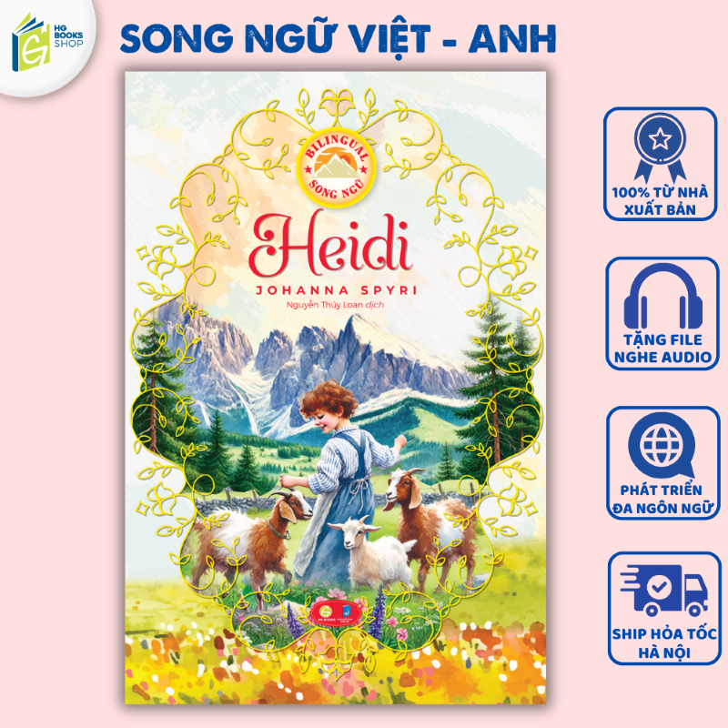 Sách Heidi kinh điển bản song ngữ truyện thiếu nhi tặng kèm file nghe & note từ vựng - HG Books