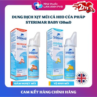 Xịt mũi cá heo STERIMAR BABY (50ml) - Nước muối biển vệ sinh khoang mũi cho bé.