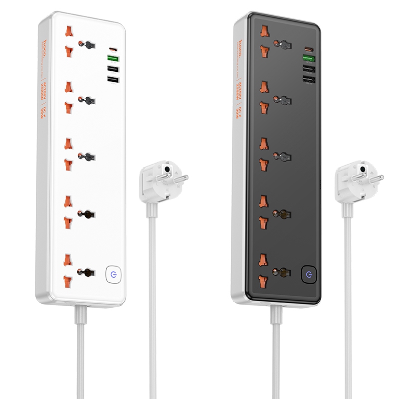 Ổ cắm điện sạc nhanh 30W Hoco AC14A EU 1M5 3A+1C và CYX 713 (3 ổ Cắm 3 USB)20W Remax U153. NL