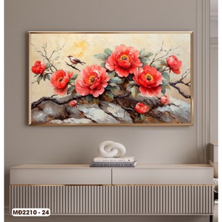 Tranh Canvas Hoa Mẫu Đơn Đẹp - Tranh Treo Tường Phòng Khách, Phòng Ngủ Cao Cấp - K.Thước từ 60*100