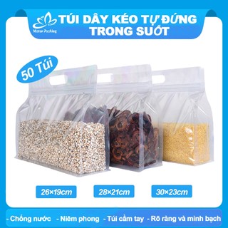  {50cái size} Túi zipper 8 cạnh trong quai xách form ngang đựng bánh trái cây ngũ cố—Mstar Packing VN  