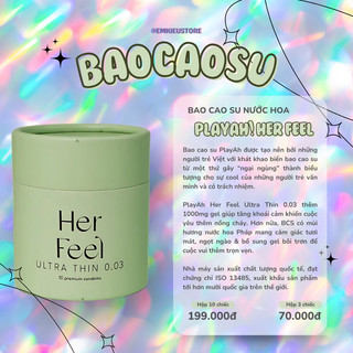  Bao cao su PLAYAH! Her Feel – Hương nước hoa Siêu mỏng 0.03mm Đẫm gel bôi trơn Chính hãng 