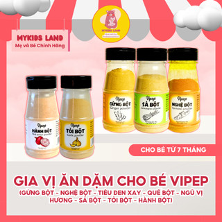 Bột Gia Vị VIPEP - Bột Hành, Tỏi, Sả, Gừng, Quế - Lọ 35g 40g 70g- Gia Vị Ăn Dặm Cho Bé Từ 7 Tháng