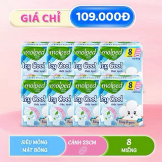  Combo 8 gói Băng vệ sinh Molped thiên nhiên Mát lạnh có cánh  GÓI 8 MIẾNG  