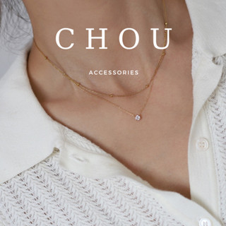 Dây Chuyền Vòng Cổ Titan Không Đen Gỉ 2 Lớp Hạt Đá | CHOU ACCESSORIES | 