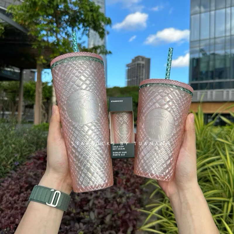 [Chính hãng] Ly Cold Cup Starbucks Jeweled Peach Pink Pearl 473 & 710ml