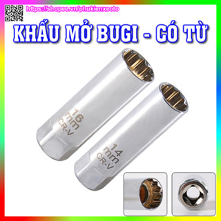 Khẩu tháo bugi tuýp mở bugi có từ tính cho xe máy ô tô 14mm và 16mm
