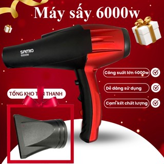 Máy Sấy Tóc SAMIO 6000W Công Suất Lớn, Máy Sấy Tóc Tạo Kiểu 2 Chiều Nóng Lạnh Chuyên Salon Dây Dài 2m 3 Chế Độ Sấy