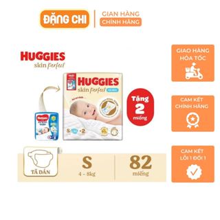  Tã bỉm dán sơ sinh Huggies Skin Perfect S80 với 2 vùng thấm giảm kích ứng da 