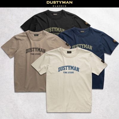 Áo Thun Nam Fine Store Dustyman Cổ Điển, Vải Cotton Cao Cấp, Co Giãn, Thoáng Mát, Form Regular Fit