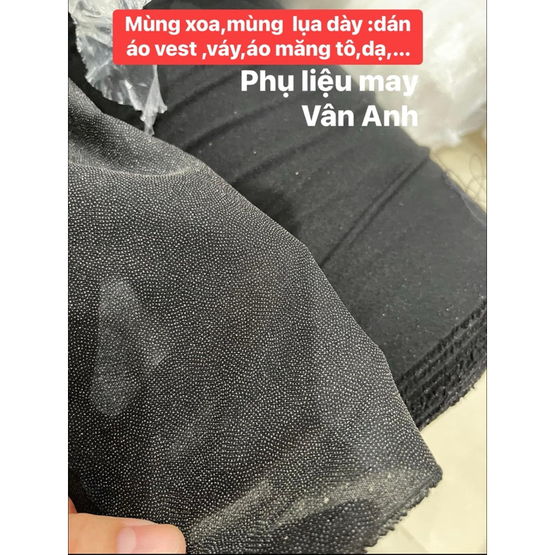 [2mét ]MÙNG XOA ,KEO LỤA khổ 1,5m dùng dán (ép) tạo độ dày và phồng,tạo phom cho áo vest,choàng,măng tô,dạ Tweet…