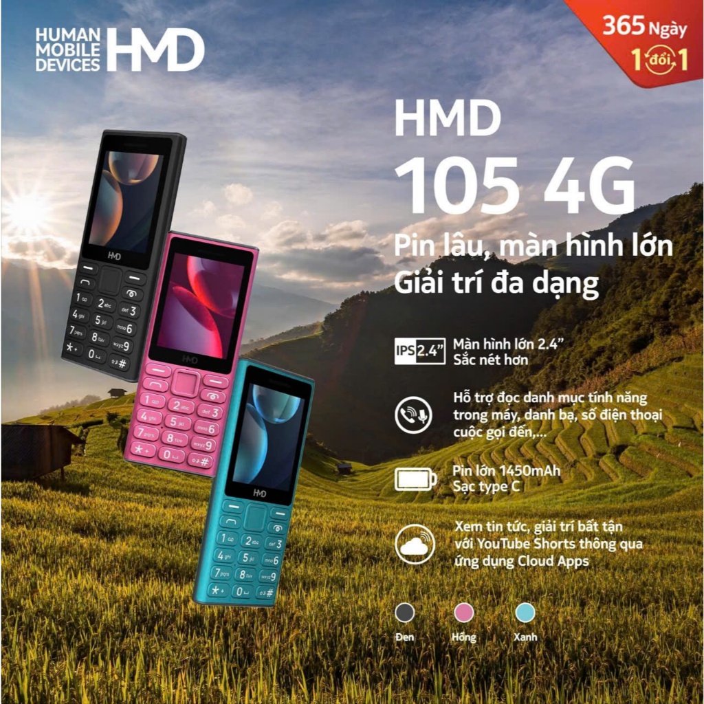 Điện thoại Nokia HMD 105 4G - Hàng chính hãng