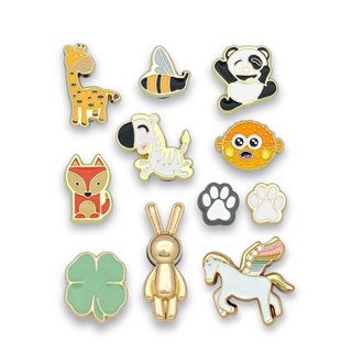 Charm jibbitz gắn dép Crocs hình động vật ngộ nghĩnh dễ thương bằng Kim Loại