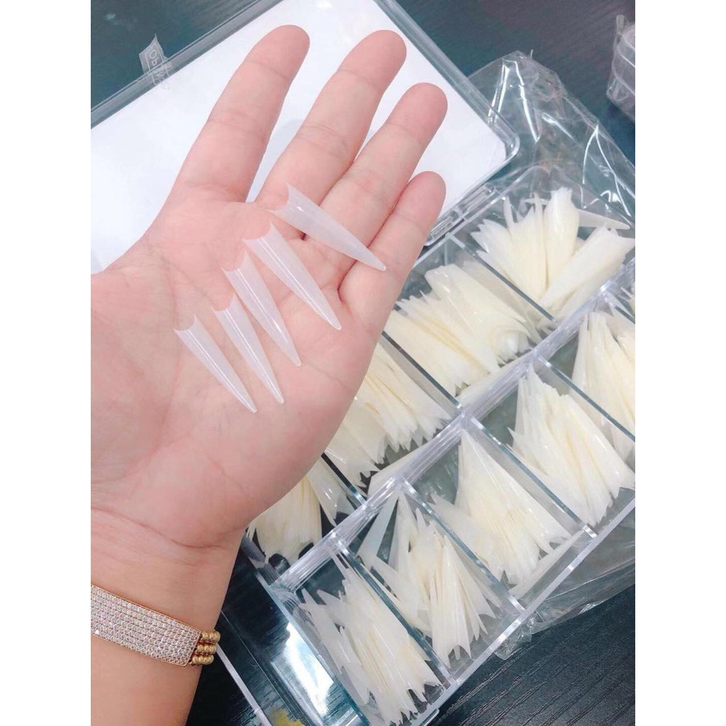 Móng Nối Típ Nhọn Phom Dài Chuẩn Đẹp