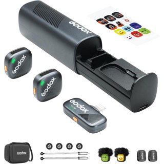  Micro Godox Cube S Mic thu âm không dây cài áo cho điện thoại máy quay máy tính làm Vlog phỏng vấn asmr mukbang 