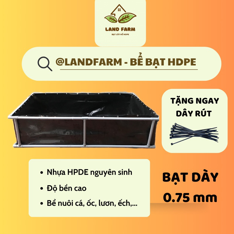 Bể bạt nuôi cá Dày 0.75mm Bạt HDPE siêu bền, Bạt nuôi cá, nuôi tôm, nuôi ốc, nuôi lươn