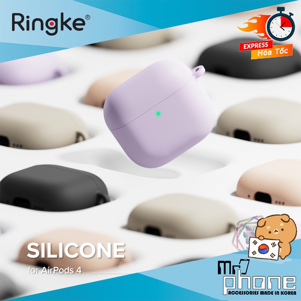 Vỏ ốp bảo vệ AirPods 4 - Ốp lưng Ringke Silicone AirPods 4