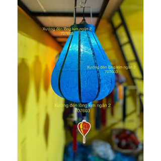 Đèn lồng hội an tỏi ngược  lụa tơ tằm chuyên trang trí chùa miếu treo tết trung thu (30,45cm)
