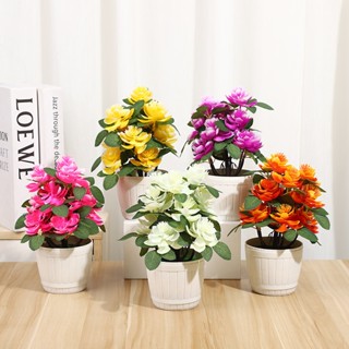 Chậu hoa hồng 12 bông cao 22cm bằng nhựa để bàn trang trí rất đẹp