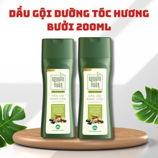 Dầu gội dược liệu Nguyên Xuân Dưỡng tóc Hương bưởi 200ml - Dược liệu như Bạch quả, Hà thủ ô, Bồ kết, Cỏ mần trầu