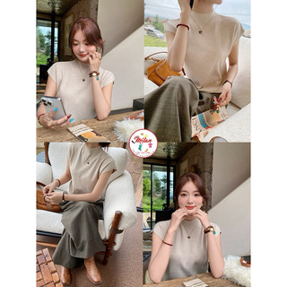 Áo len dệt kim cộc tay dơi che khuyết điểm