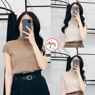 Áo len dệt kim cộc tay dơi che khuyết điểm