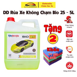 Nước Rửa Xe Không Chạm - Dung Dịch Rửa Xe Ô tô, Xe Máy Ekokemika Bio 25 - 5L(chính hãng) TẶNG 2 KHĂN LAU ĐA NĂNG