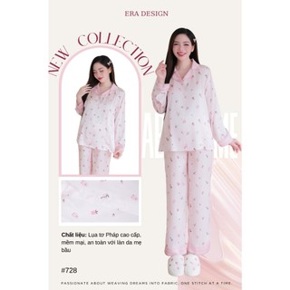  Bộ bầu thiết kế Bộ bầu mặc nhà và sau sinh Bộ lụa pijama #728 Eradesign 
